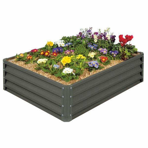 Guarderia Metal Raised Garden Bed, Slate Gray 2157665